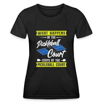 Pickleball Ce qui se passe au - T-shirt sport Femme - noir - Devant - AI Model Female 172 light (172cm)