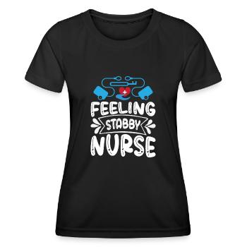 Infirmière épineuse - T-shirt sport Femme - noir - Devant - AI Model Female 172 light (172cm)