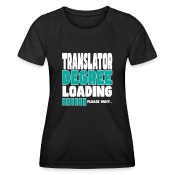 Un traducteur invite à la formation - T-shirt sport Femme - noir - Devant - AI Model Female 172 light (172cm)