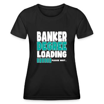 Un banquier invite à la formation - T-shirt sport Femme - noir - Devant - AI Model Female 172 light (172cm)