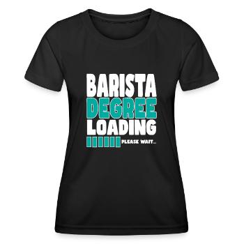 Barista invite à la formation - T-shirt sport Femme - noir - Devant - AI Model Female 172 light (172cm)
