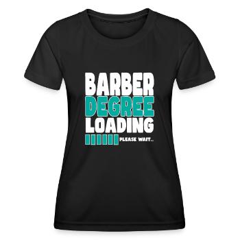 Le coiffeur invite à la formation - T-shirt sport Femme - noir - Devant - AI Model Female 172 light (172cm)