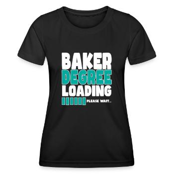 Baker invite à la formation - T-shirt sport Femme - noir - Devant - AI Model Female 172 light (172cm)