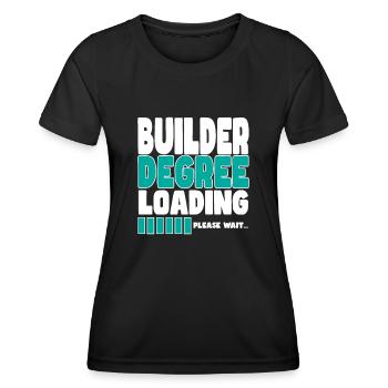 Un travailleur de la construction invite à la formation - T-shirt sport Femme - noir - Devant - AI Model Female 172 light (172cm)