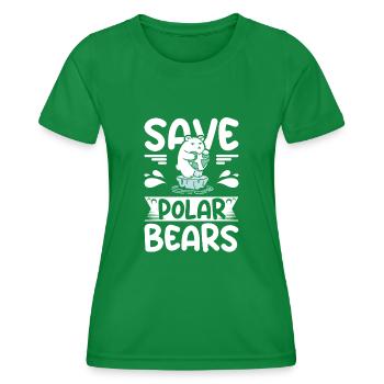 Sauvez les ours polaires - T-shirt sport Femme - vert - Devant - AI Model Female 172 dark (172cm)