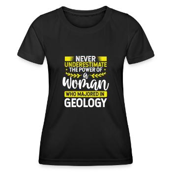 The Power of a Geologist - Women's Functional T-Shirt - black - Front - AI Model Female 172 light (172cm)