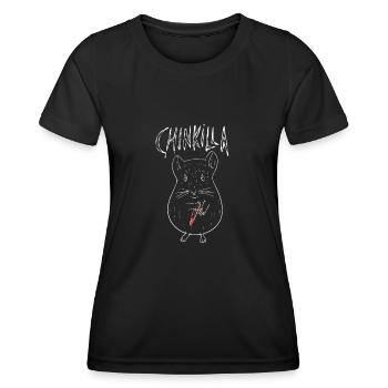Conception de chinkilla pour un propriétaire de chinchilla - T-shirt sport Femme - noir - Devant - AI Model Female 172 light (172cm)