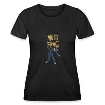 Travailleur du pétrole Zombie Halloween Design - T-shirt sport Femme - noir - Devant - AI Model Female 172 light (172cm)