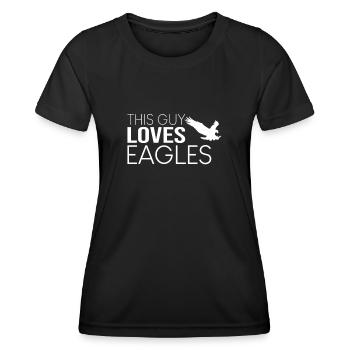 Dieser Typ liebt Adler - Frauen Funktions-T-Shirt - Schwarz - Vorne - AI Model Female 172 light (172cm)