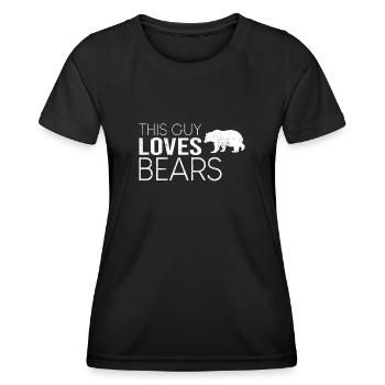 Dieser Typ liebt Bären - Frauen Funktions-T-Shirt - Schwarz - Vorne - AI Model Female 172 light (172cm)