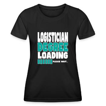 Logisticien invite à la formation - T-shirt sport Femme - noir - Devant - AI Model Female 172 light (172cm)