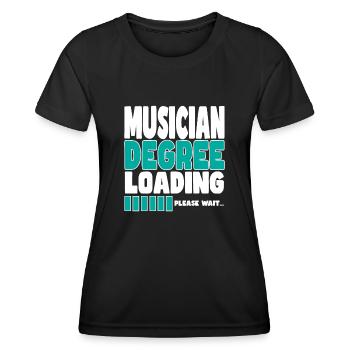 Un musicien invite à la formation - T-shirt sport Femme - noir - Devant - AI Model Female 172 light (172cm)