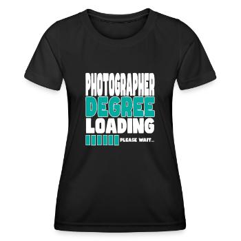 Le photographe invite à la formation - T-shirt sport Femme - noir - Devant - AI Model Female 172 light (172cm)
