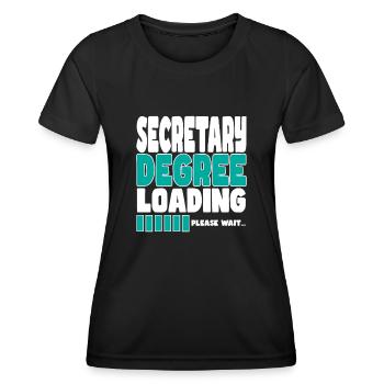 Le secrétaire invite à la formation - T-shirt sport Femme - noir - Devant - AI Model Female 172 light (172cm)