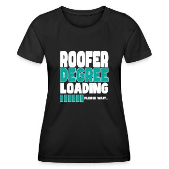 Le couvreur invite à la formation - T-shirt sport Femme - noir - Devant - AI Model Female 172 light (172cm)