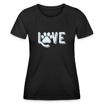 Liebe Hundepfote - Frauen Funktions-T-Shirt - Schwarz - Vorne - AI Model Female 172 light (172cm)