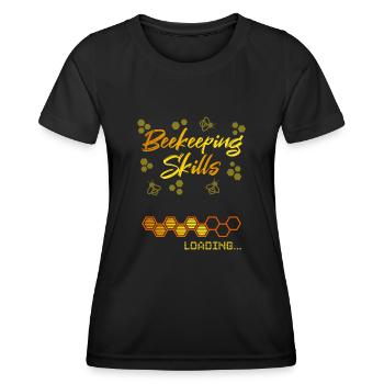 Compétences apicoles Chargement de compétences - T-shirt sport Femme - noir - Devant - AI Model Female 172 light (172cm)