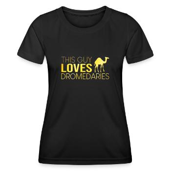 Dieser Typ liebt Dromedare - Frauen Funktions-T-Shirt - Schwarz - Vorne - AI Model Female 172 light (172cm)