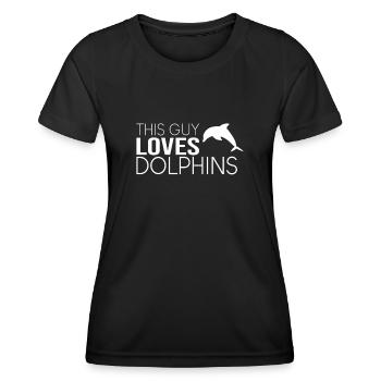 Dieser Typ liebt Delfine - Frauen Funktions-T-Shirt - Schwarz - Vorne - AI Model Female 172 light (172cm)