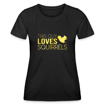 Dieser Typ liebt Eichhörnchen - Frauen Funktions-T-Shirt - Schwarz - Vorne - AI Model Female 172 light (172cm)