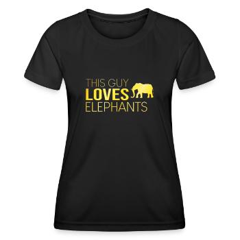 Dieser Typ liebt Elefanten - Frauen Funktions-T-Shirt - Schwarz - Vorne - AI Model Female 172 light (172cm)