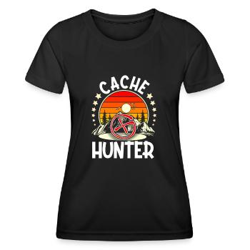 Géocaching Geocacher Geocache - T-shirt sport Femme - noir - Devant - AI Model Female 172 light (172cm)