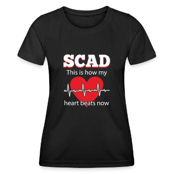 Scad My Heart Beats Now Heartbeat Heart Attack - Women's Functional T-Shirt - black - Front - AI Model Female 172 light (172cm)