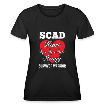 Scad Heart Strong Survivor Warrior Heart Attack - Women's Functional T-Shirt - black - Front - AI Model Female 172 light (172cm)