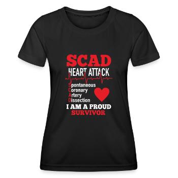 Scad Heart Attack Proud Survivor Heart Surgery - Women's Functional T-Shirt - black - Front - AI Model Female 172 light (172cm)