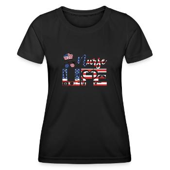 KRANKENSCHWESTER Nurse Life - Women's Functional T-Shirt - black - Front - AI Model Female 172 light (172cm)