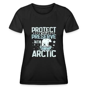 Protéger et préserver l’Arctique - T-shirt sport Femme - noir - Devant - AI Model Female 172 light (172cm)