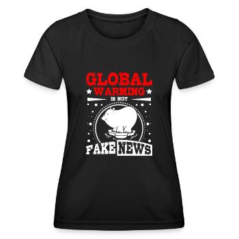 Global warming is not fake newas - Frauen Funktions-T-Shirt - Schwarz - Vorne - AI Model Female 172 light (172cm)