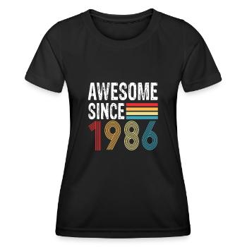 Awesome Since 1986 Geburtstag 1986 Vintage 1986 - Frauen Funktions-T-Shirt - Schwarz - Vorne - AI Model Female 172 light (172cm)
