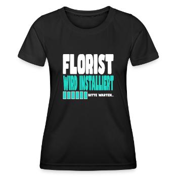Florist wird installiert - Frauen Funktions-T-Shirt - Schwarz - Vorne - AI Model Female 172 light (172cm)
