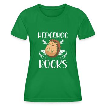Süßer Igel rockt - Frauen Funktions-T-Shirt - Kelly Green - Vorne - AI Model Female 172 dark (172cm)
