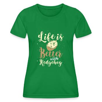 La vie est meilleure avec les hérissons - T-shirt sport Femme - vert - Devant - AI Model Female 172 dark (172cm)