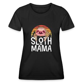 Sloth Mama Retro - Women's Functional T-Shirt - black - Front - AI Model Female 172 light (172cm)