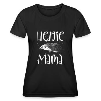 Maman hérisson doux - T-shirt sport Femme - noir - Devant - AI Model Female 172 light (172cm)