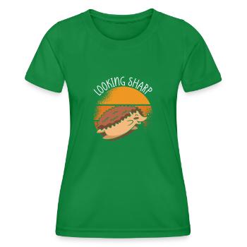 Rechercher Sharp Hedgehog - T-shirt sport Femme - vert - Devant - AI Model Female 172 dark (172cm)
