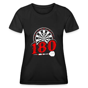 Fléchettes 180 Fléchettes Fléchettes Flèche 180 Fléchettes - T-shirt sport Femme - noir - Devant - AI Model Female 172 light (172cm)