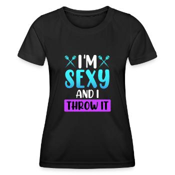 Frauen Darts Damen Dartpfeile Zubehör Dart - Frauen Funktions-T-Shirt - Schwarz - Vorne - AI Model Female 172 light (172cm)