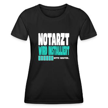 Notarzt wird installiert - Frauen Funktions-T-Shirt - Schwarz - Vorne - AI Model Female 172 light (172cm)