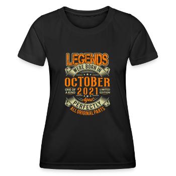 2021 Oktober Geburtstag Legende - Frauen Funktions-T-Shirt - Schwarz - Vorne - AI Model Female 172 light (172cm)