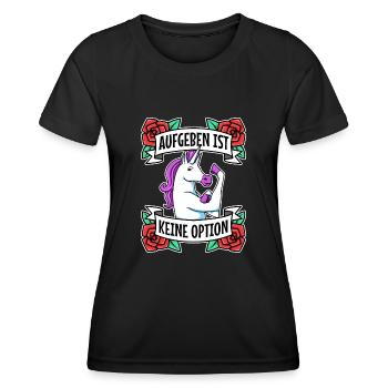 Aufgeben ist keine option - Frauen Funktions-T-Shirt - Schwarz - Vorne - AI Model Female 172 light (172cm)