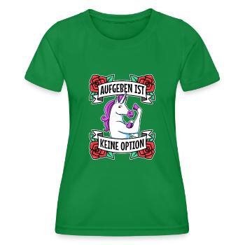 Aufgeben ist keine option - Frauen Funktions-T-Shirt - Kelly Green - Vorne - AI Model Female 172 dark (172cm)