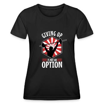 Abandonner n’est pas une option - T-shirt sport Femme - noir - Devant - AI Model Female 172 light (172cm)
