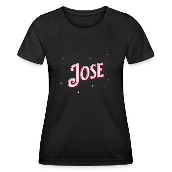Jose Namen personalisiert - Frauen Funktions-T-Shirt - Schwarz - Vorne - AI Model Female 172 light (172cm)