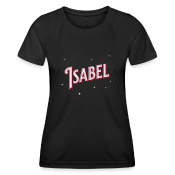 Nom Isabel personnalisé - T-shirt sport Femme - noir - Devant - AI Model Female 172 light (172cm)