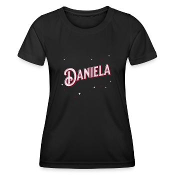 Nom Daniela personnalisé - T-shirt sport Femme - noir - Devant - AI Model Female 172 light (172cm)