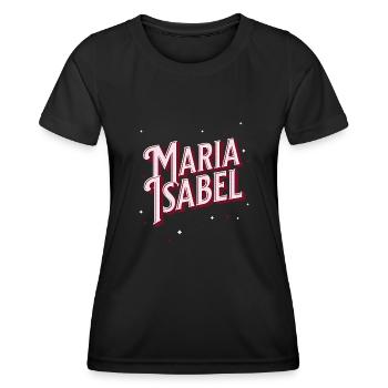 Nom Maria Isabel personnalisé - T-shirt sport Femme - noir - Devant - AI Model Female 172 light (172cm)